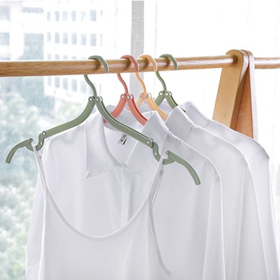 Set 10/20 Móc Treo Quần Áo Bằng Nhựa Có Thể Gấp Gọn Tiện Dụng