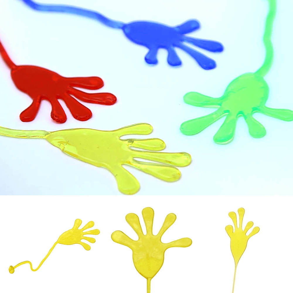 10pcs Novelty Elastic Sticky Squishy Slap Hands Palm Toy Children Funny Kid Gift