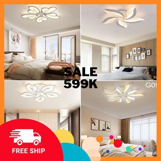 Đèn led ốp trần , đèn ốp trần trang trí phòng khách cánh hoa,3 chế độ sáng kèm điều khiển từ xa,bảo hành 1 năm