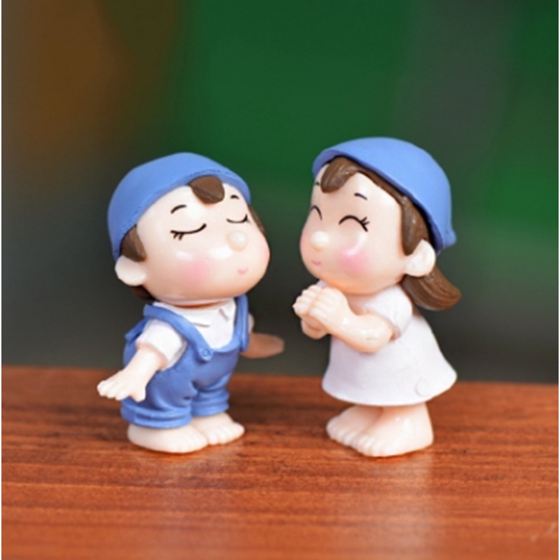 Set 2 mô hình cặp đôi đáng yêu xinh xắn để trang trí sân vườn