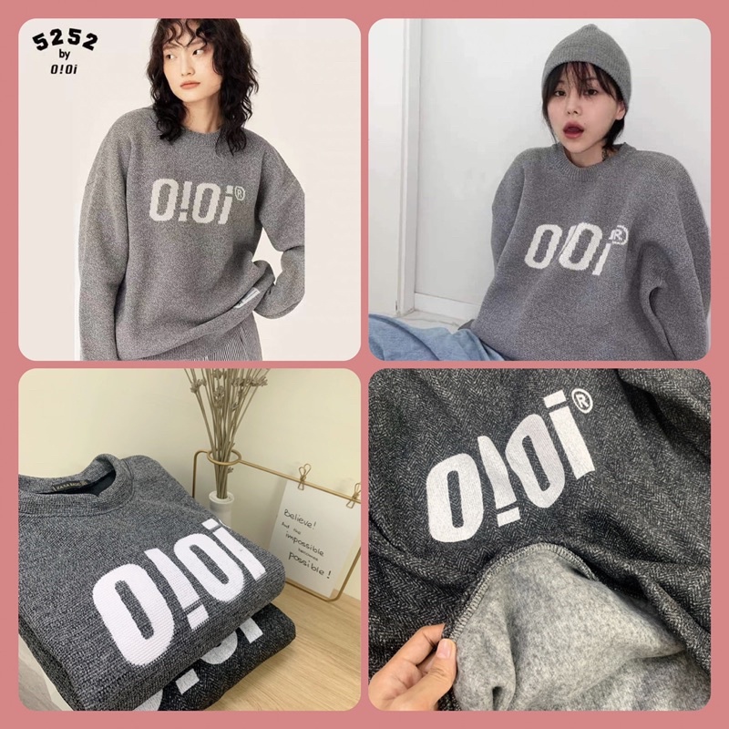 Áo len Oioi unsiex áo len nữ form oversize dáng rộng tay phồng sẵn hàng/ảnh thật chất len dày dặn