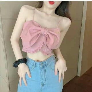 Áo Croptop 2 Dây Nơ Ngực