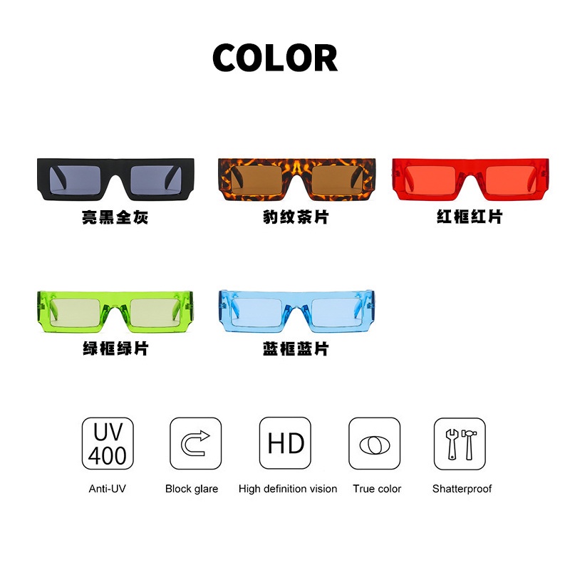 (KIQI-FASHION) COD Kính Mát Gọng Vuông Chống Tia Uv400 Phong Cách Âu Mỹ Thời Trang