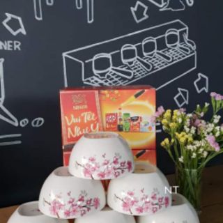 Bộ chén sứ cao cấp hoa đào