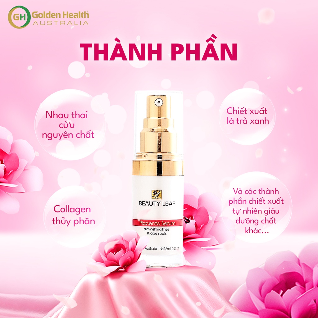 [GOLDEN HEALTH] Tinh chất serum trắng da, chống nhăn, ngừa lão hóa nhau thai cừu Beauty Leaf