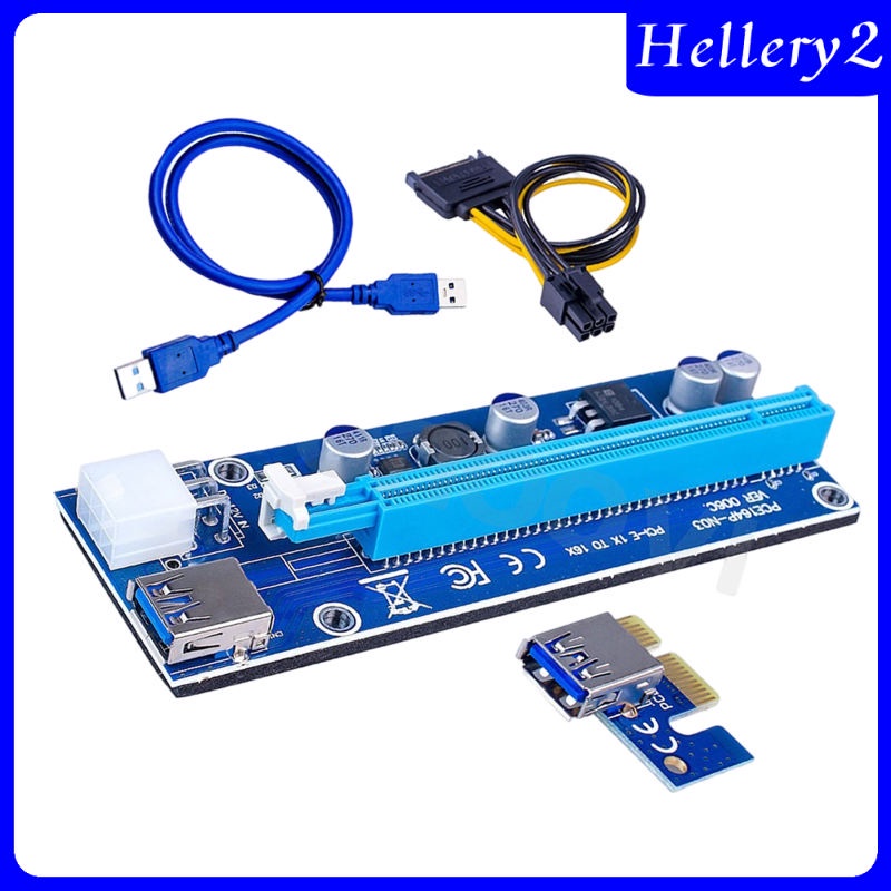 Card PCI-E VER006S PCIE 1X Sang 16X USB 3.0 SATA Cho Bitcoin 4pin