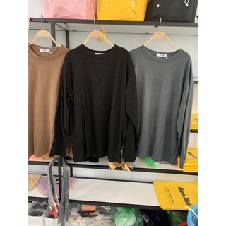 áo pull trơn basic dài tay -áo 3158 tay bo