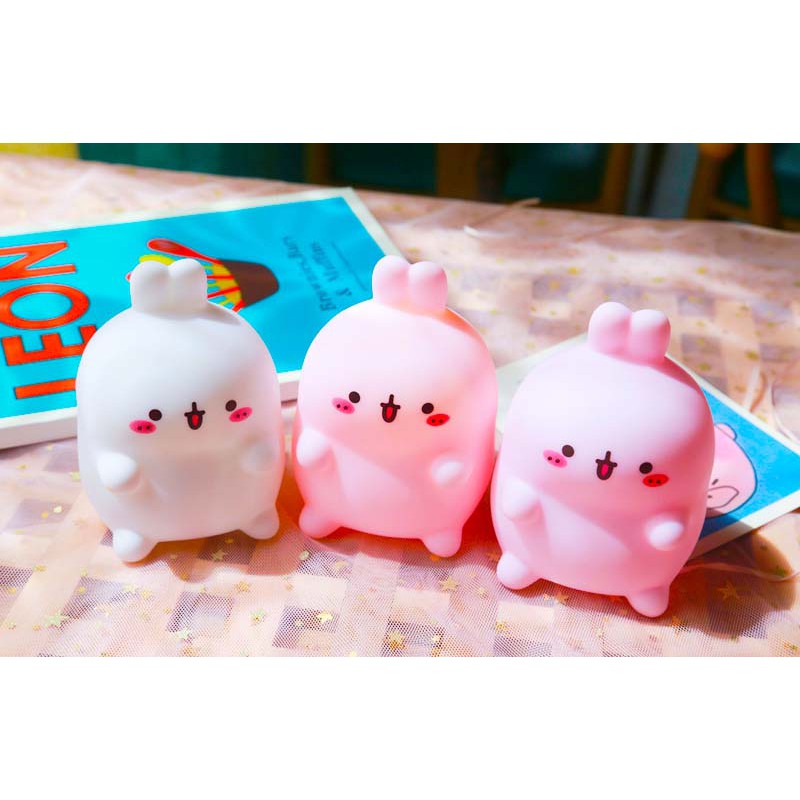 Đèn ngủ silicon chuột Molang siêu cute - Tặng kèm pin