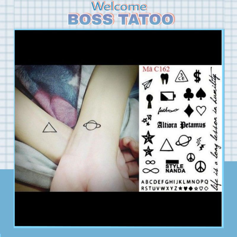 Hình xăm dán tattoo mini kth003.Xăm dán tatoo mini tạm thời, size &lt;10x6cm