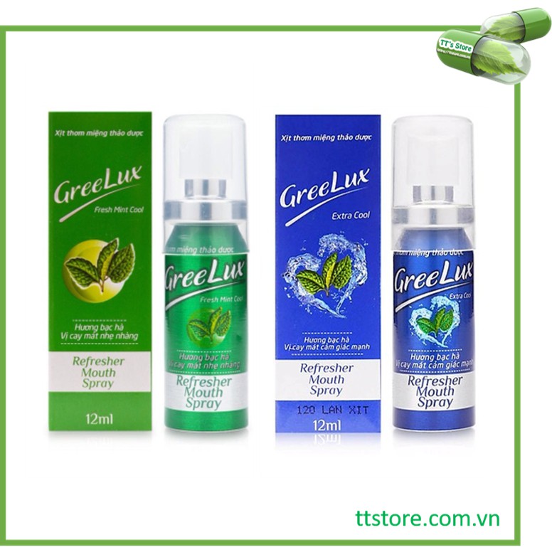 Xịt Thơm Miệng Thảo Dược GREELUX [Chai 12ml] Extra Cool / Fresh Mint Cool [Grelux, greenlux, greelus]