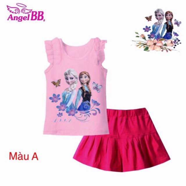 Xả hàng Sét váy Bộ bé gái Elsa quần váy đầm Elsa bé gái cao cấp size 2 giá sốc