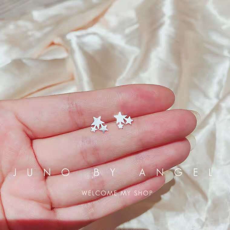 Khuyên Tai Mạ Bạc Hình Nơ / Vương Miện / Ngôi Sao / Bông Tuyết / Trái Tim / Vương Miện Mini Thời Trang Ngọt Ngào Cho Nữ