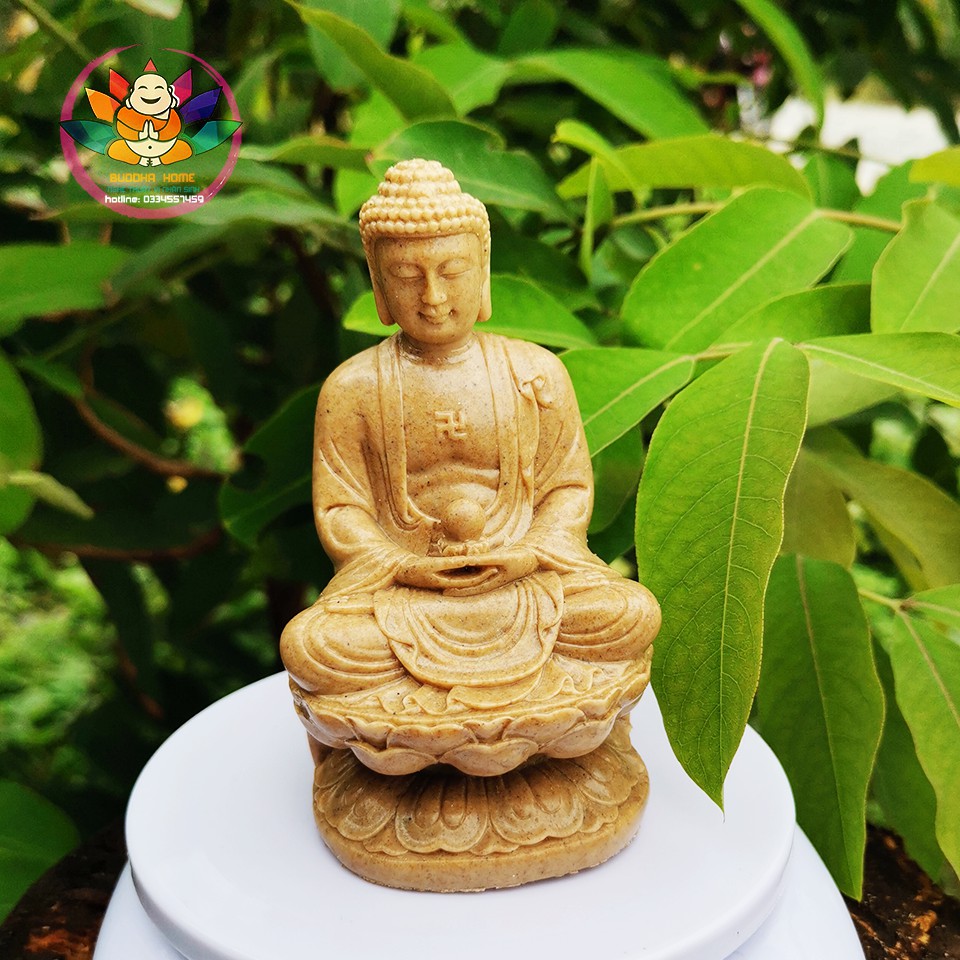 ☘️☘️ Tượng Đá Phật Thích Ca Phong Thủy - Màu Đá  - Cao 11cm