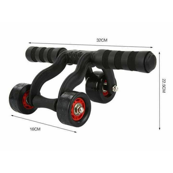 Con lăn cơ bụng 4 bánh. Dụng cụ tập thể dục, tập cơ bụng, cơ tay, tập gym (tặng kèm thảm lót)