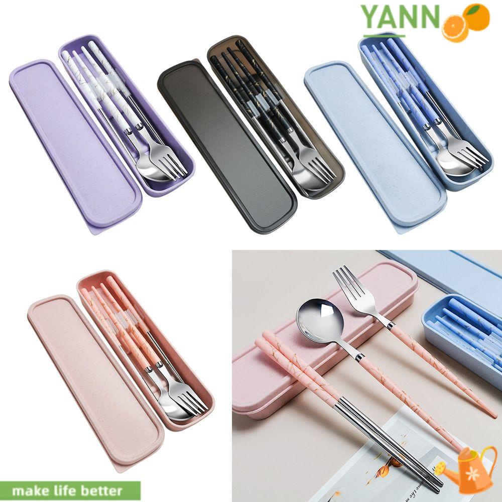 Bộ 3 Món Đũa &amp; Muỗng &amp; Nĩa Di Động Có Thể Tái Sử Dụng