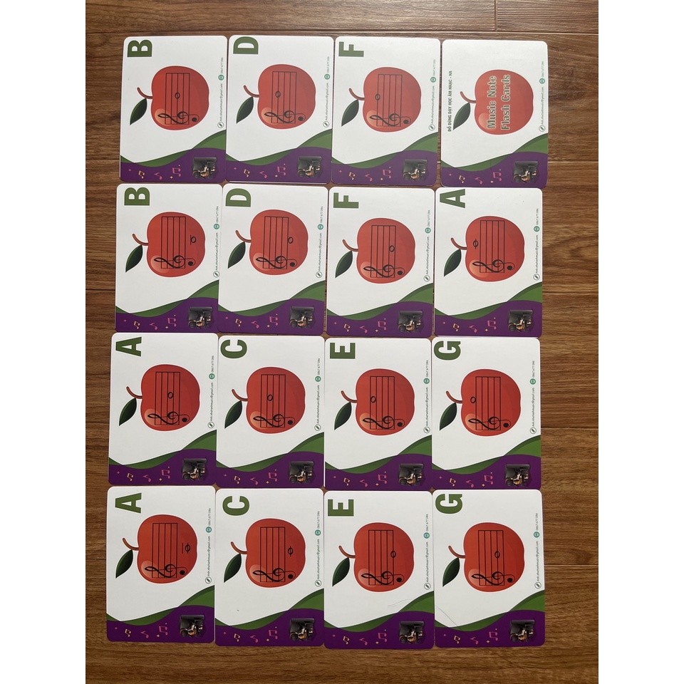 Bộ Flashcard nốt nhạc khóa Fa và khóa Sol - 32 thẻ