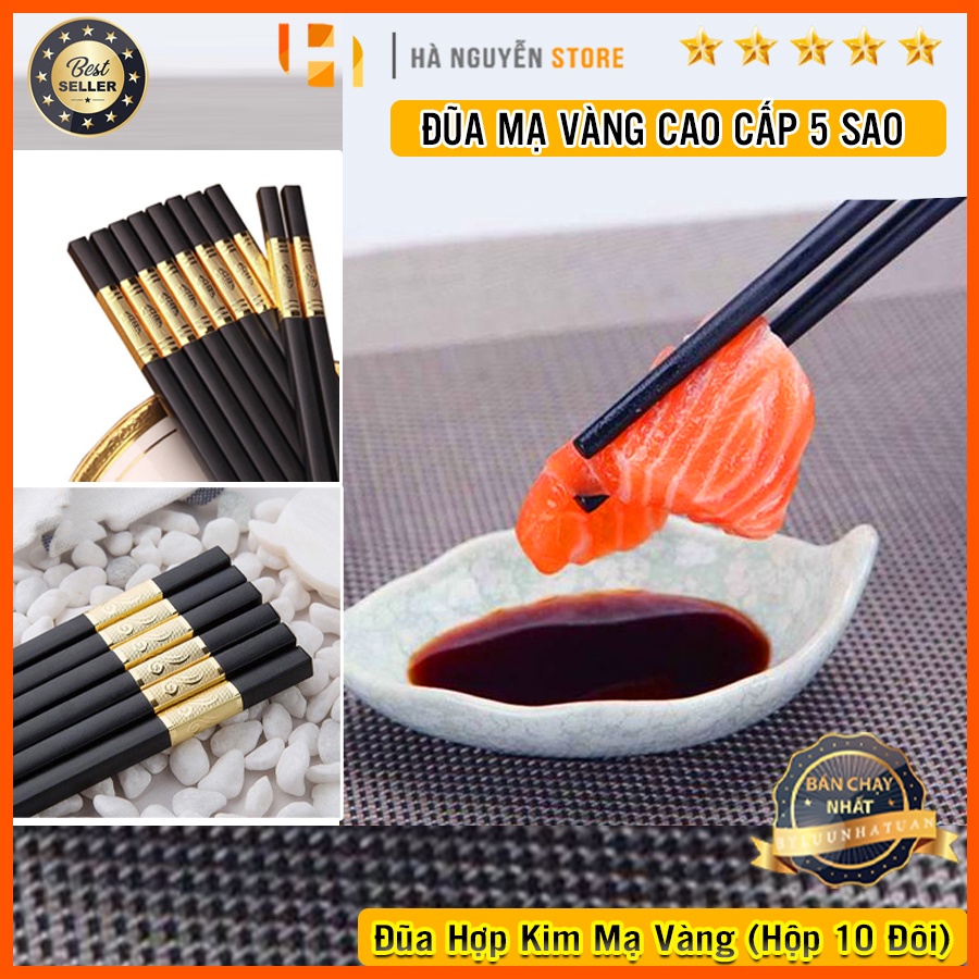 Bộ 20 Đôi Đũa Mạ Vàng Xuất Nhật Cao Cấp, Bền Đẹp, Sang Trọng