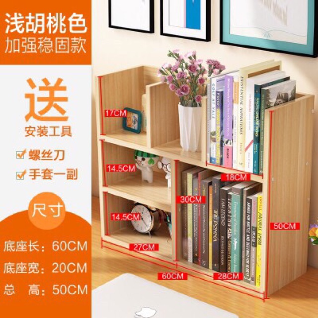 [Hàng dày đẹp] Kệ sách gỗ để bàn tháo lắp [freeship] | BigBuy360 - bigbuy360.vn