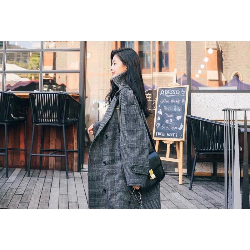 Áo Măng Tô Dạ caro dáng dài dày dặn | BigBuy360 - bigbuy360.vn