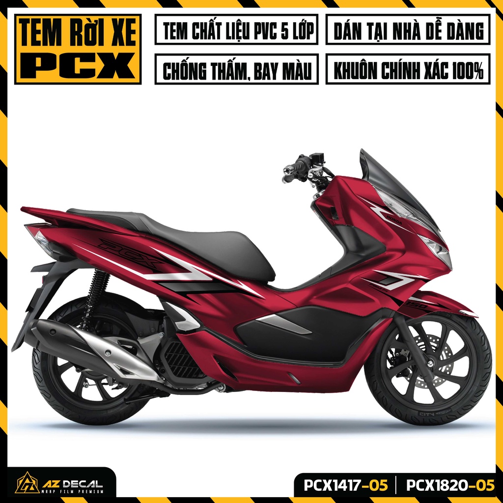 Decal Rời PCX 150 Mẫu Chữ PCX Cách Điệu | PCX-05 | Tem Chế Dán PCX Chống Xước, Chống Nước, Bền Màu