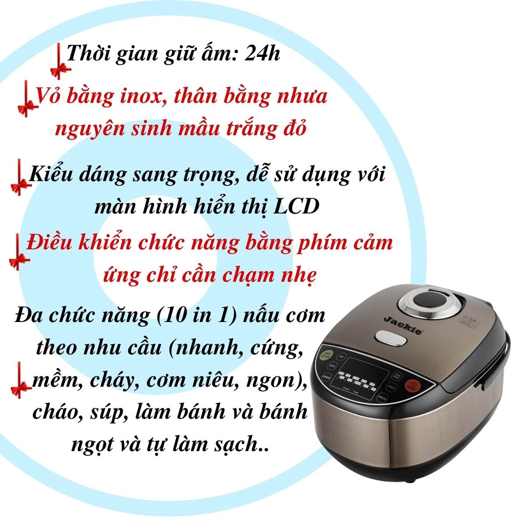 Nồi Cơm Điện Từ Tiết Kiệm Trên 50% Điện Năng, Đa Chức Năng (10 in 1), Màn Hình Hiển Thị Bằng LCD - Thời Gian Giữ Ấm 24h