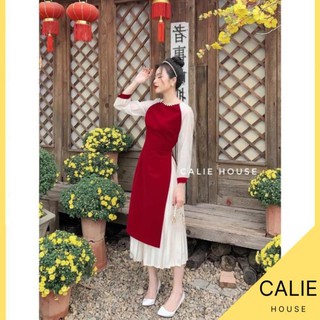 Set Áo Dài + Chân Váy Dập Ly Calie House AD2
