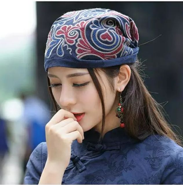 Nón mũ thời trang Hàn Quốc hoạ tiết thổ cẩm VZNL18