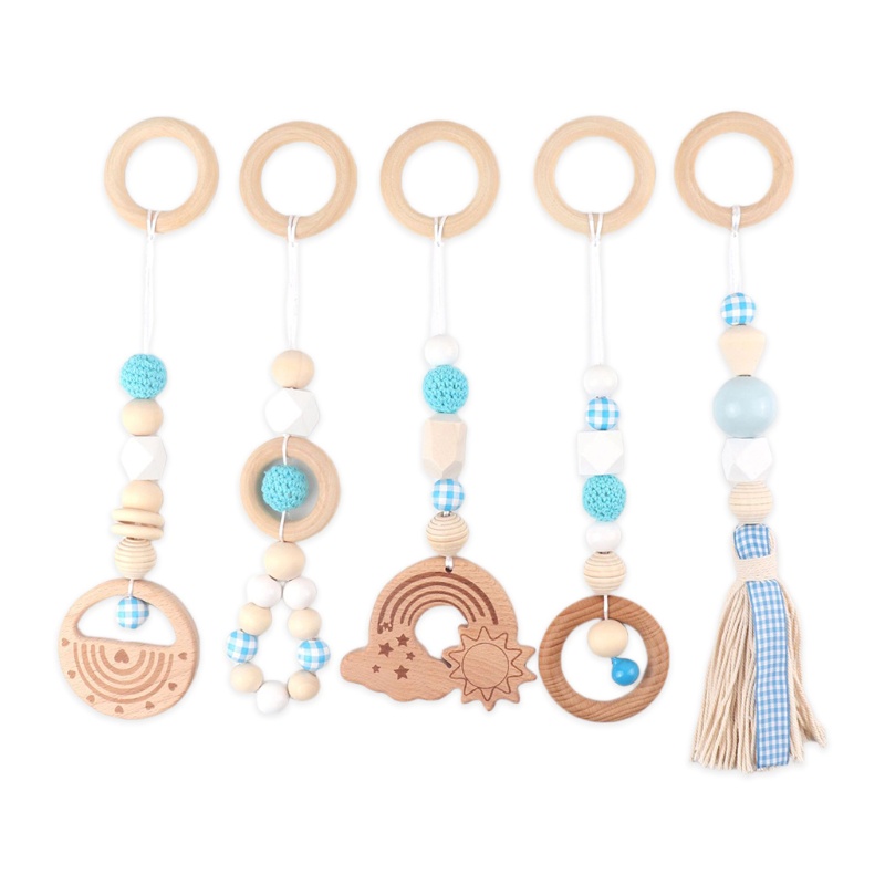 Set 5 Đồ Chơi Vòng Lục Lạc Treo Xe Đẩy Em Bé Sơ Sinh Mọc Răng