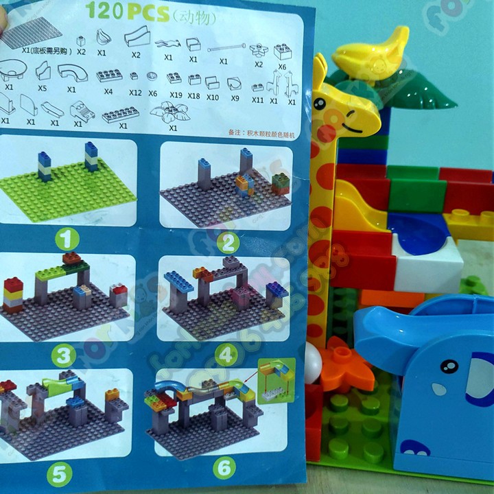 Xếp hình lego thả bóng công viên động vật 120 chi tiết