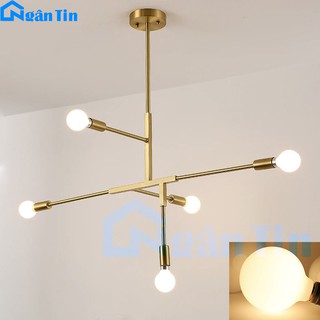 Đèn trần 5 bóng trang trí phòng khách phòng ngủ bàn ăn THCN93B Ngân Tin