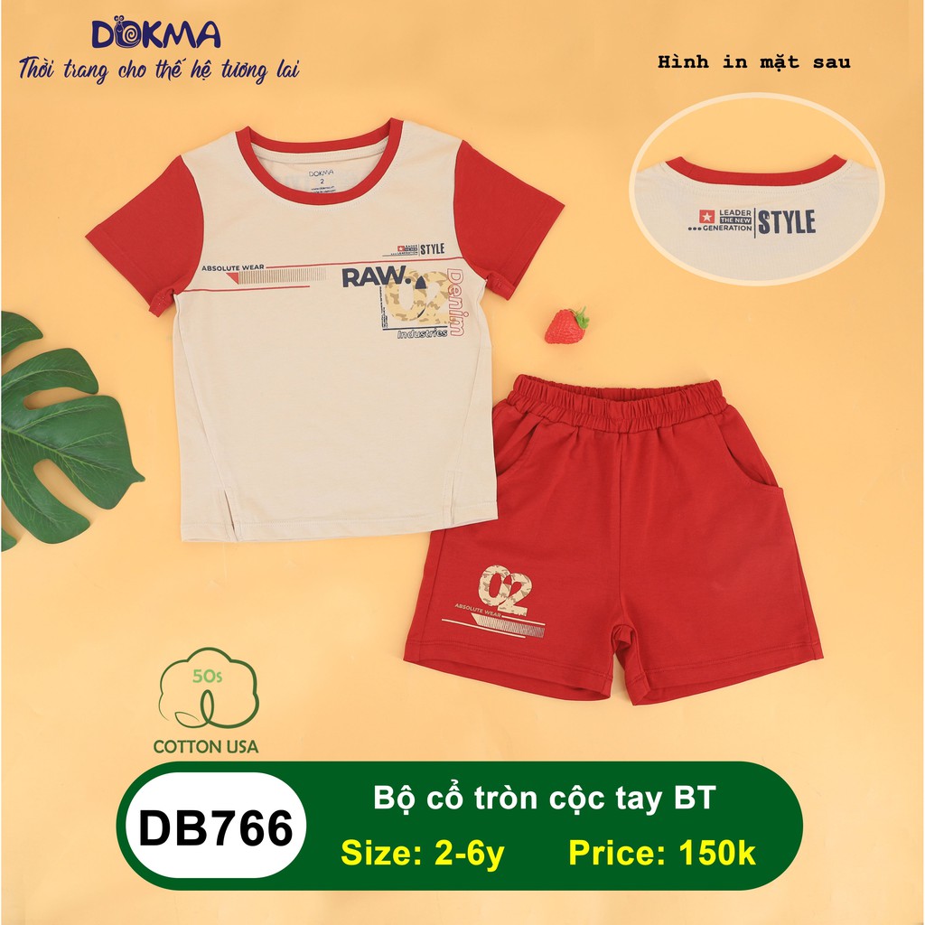 Dokma - Bộ cổ tròn cộc tay BT chất siêu đẹp 2-6y ( DB766 )