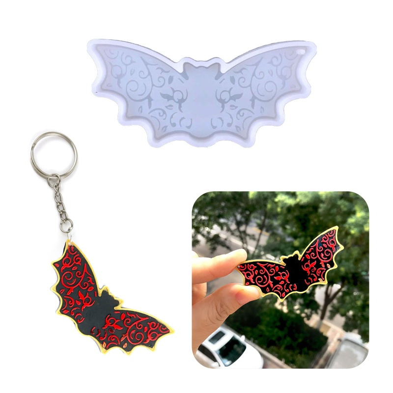 Khuôn Silicone Làm Móc Khóa Nhựa Resin Hình Dơi Sáng Tạo