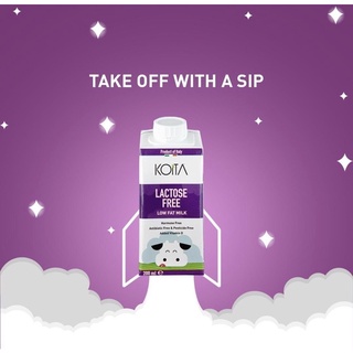 Sữa bò không lactose (free lactose) ít béo hữu cơ Koita - 200ml