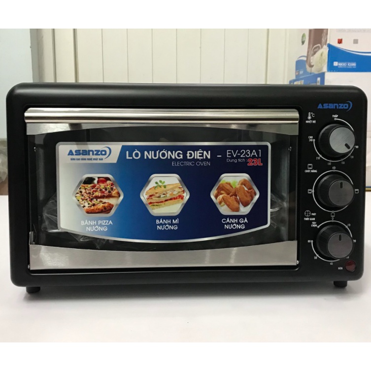 Lò Nướng Điện Đa Năng Asanzo 23 Lít, Công Suất 1200W Asanzo EV-23A1 Nướng Nhanh Thức Ăn( Hàng Chính Hãng Bảo Hành 12 Thá