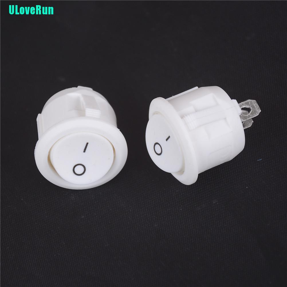 Set 5 Công Tắc Bật / Tắt Hình Tròn Mini 2 Chấu Màu Trắng 20mm