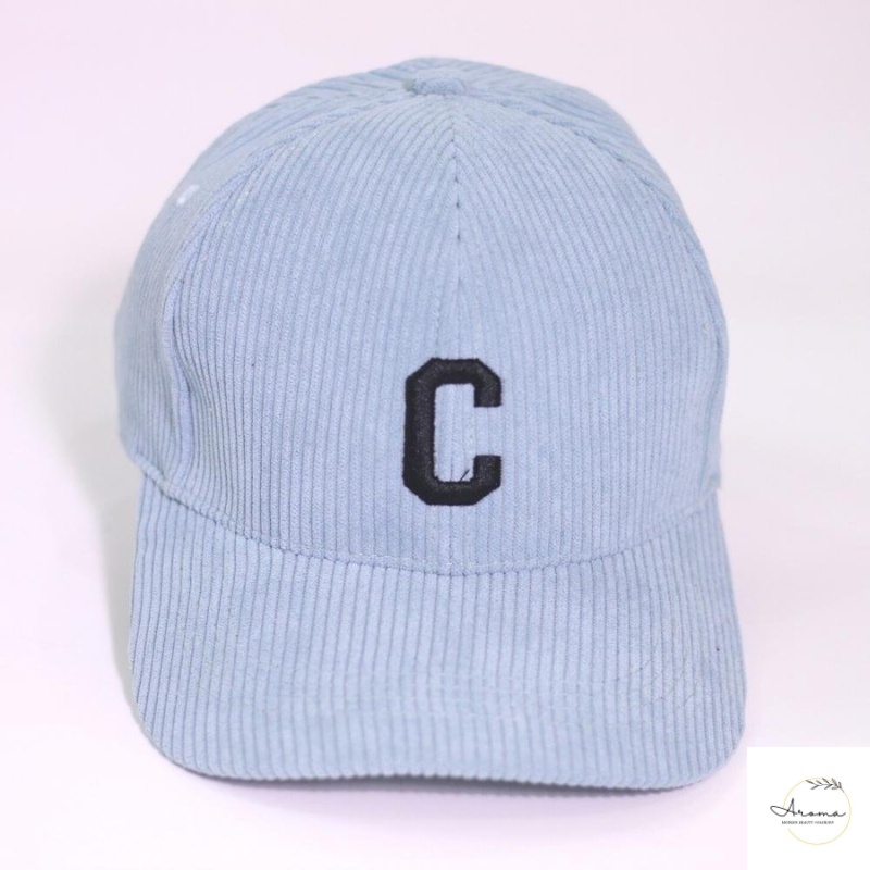 Mũ lưỡi trai Nón kết thêu chữ C chất vải nhung tăm form unisex C001 phong cách Ulzzang Thời trang AROMA siêu hot