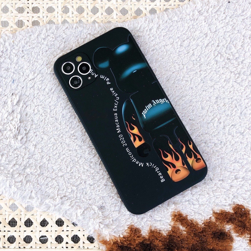 Ốp Lưng Iphone Cạnh Vuông, Bảo Vệ Camera Hình Gấu Kaws 7Plus,8Plus,x,xs,xsmax,11,11promax,12,12promax,13,13promax