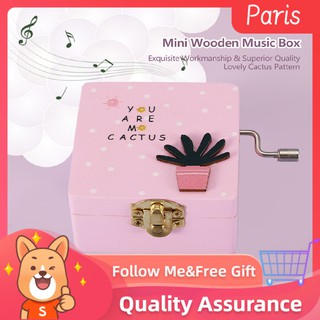 Superparis [Người Bán Khuyến Nghị] Hộp Nhạc Lên Dây Cót Bằng Gỗ Với 3 Màu Tùy Chọn