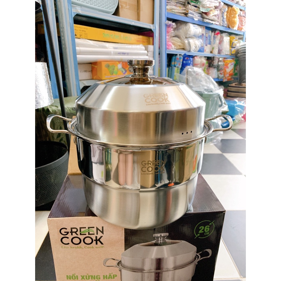 Nồi xửng hấp đa năng Green cook