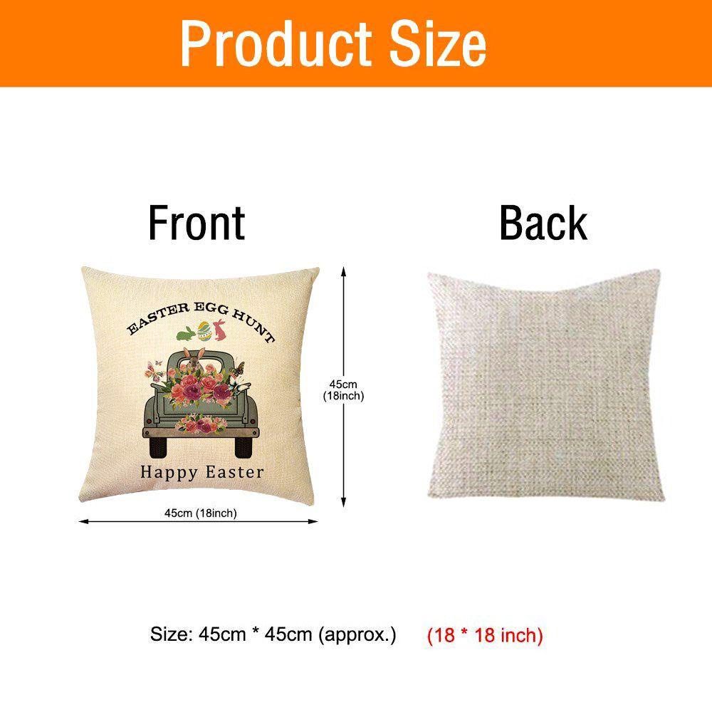 LEISURE Vỏ Gối 18x18 inch Họa Tiết Phục Sinh Trang Trí Xe Hơi
