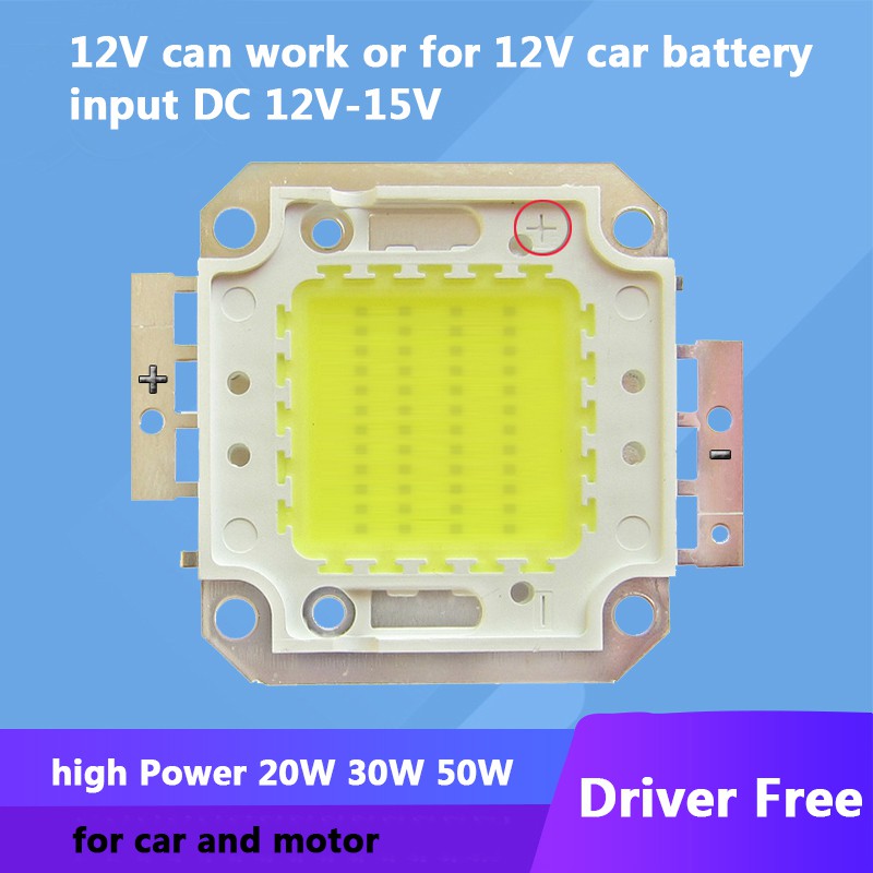Đèn LED Diode DC 12V - 15V 10W 20W 30W 50W SMD Cho Xe Hơi 12V
