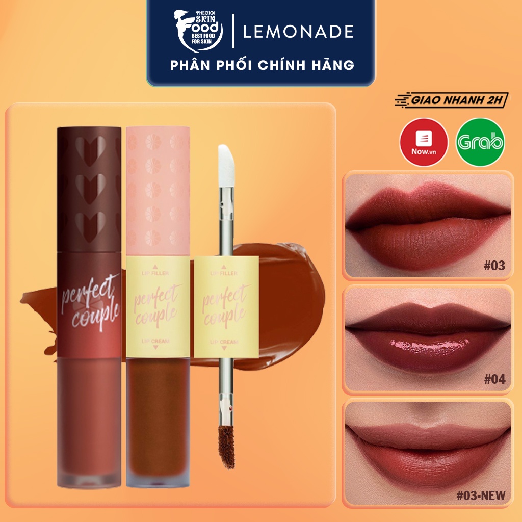 [Phiên Bản Mới] Son Kem Lì 2 Đầu Mịn Mượt, Lâu Trôi Lemonade Perfect Couple Lip