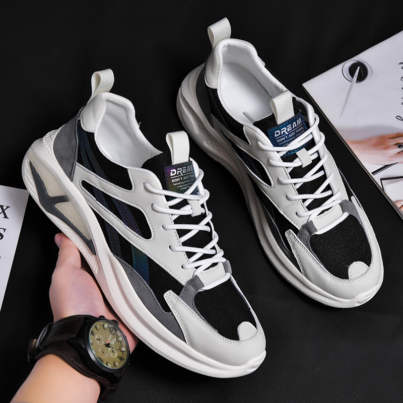 Giày Thể Thao Nam MENDO - Sneaker Màu Trắng Viền Đen - Trắng Viền Vàng , Giày Thể Thao , Thoáng Khí - G5190