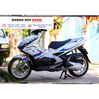 Tem trùm Air Blade trắng sọc xanh đỏ - Độ dán team trùm decal xe máy Air Blade trắng sọc xanh đỏ - Team trùm decal xe má