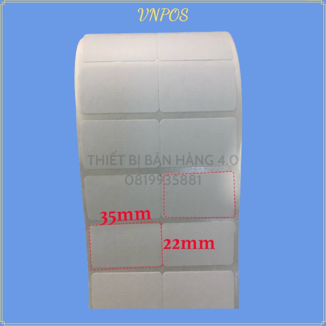 Giấy in tem mã vạch 35x22mm, in giá sản phẩm cho siêu thị, cửa hàng, shop thời trang...