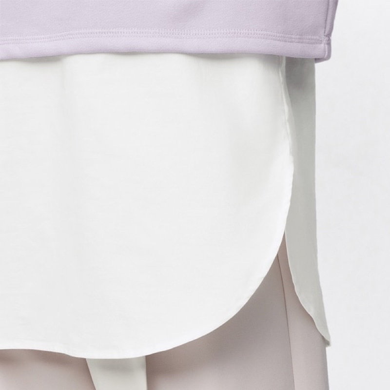 Áo nỉ pull nữ phối tà áo sơ mi trắng thời trang, trẻ trung, cá tính của GU - Nhật