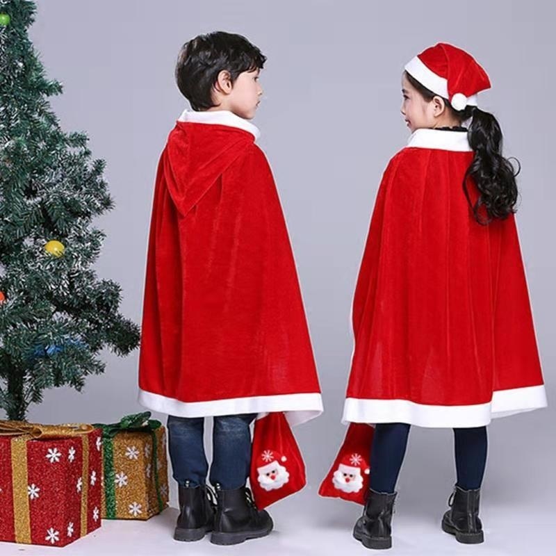 Giáng sinh người lớn áo choàng giáng nhỏ màu đỏ mũ trẻ em bữa tiệc COS sân khấu biểu diễn trang phục | BigBuy360 - bigbuy360.vn
