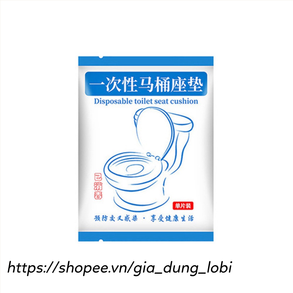 Bọc nắp bồn cầu dùng 1 lần chất liệu vải không dệt nhỏ gọn bỏ túi thông minh