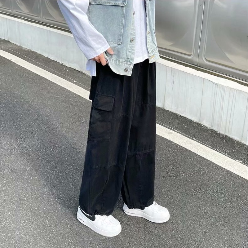 Quần dài ống rộng nhiều túi phong cách Hip Hop thời trang cho nam cỡ M-3XL quần jean nam