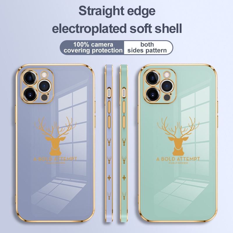 Ốp Điện Thoại Mềm Mạ Hình Hươu Cho iPhone 11 Pro MAX 11 Pro 11 XS MAX XR XS X 8 7 6S 6 Plus SE2020